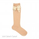 CHILDREN´S COTTON KNEE-HIGH SOCKS WITH GROSGRAIN SIDE BOW BY CONDOR.