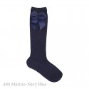 CHILDREN´S COTTON KNEE-HIGH SOCKS WITH GROSGRAIN SIDE BOW BY CONDOR.