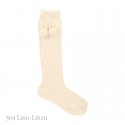 CHILDREN´S COTTON KNEE-HIGH SOCKS WITH POMPONS BY CONDOR.