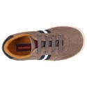 CASUAL Suede leather Tennis with shoelaces and flag detail.