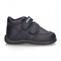 New Washable Nappa leather shoes tennis style with double velcro strap for little kids.