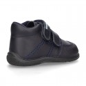 New Washable Nappa leather shoes tennis style with double velcro strap for little kids.
