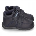 New Washable Nappa leather shoes tennis style with double velcro strap for little kids.