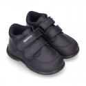 New Washable Nappa leather shoes tennis style with double velcro strap for little kids.