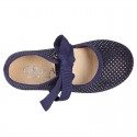 Autumn winter canvas Ballet flat shoes Angel style with shiny effects.