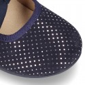 New Autumn winter little dots canvas with velcro strap and big bow design.