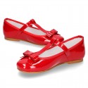 T-strap little Mary Jane shoes in RED patent leather.