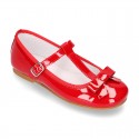 T-strap little Mary Jane shoes in RED patent leather.