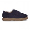 New Suede leather Laces up style shoes with chopped design.