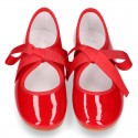 Ballet flat or little Mary Jane shoes Angel style in RED patent leather.