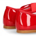 Ballet flat or little Mary Jane shoes Angel style in RED patent leather.
