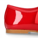 Ballet flat or little Mary Jane shoes Angel style in RED patent leather.