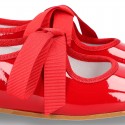 Ballet flat or little Mary Jane shoes Angel style in RED patent leather.