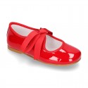 Ballet flat or little Mary Jane shoes Angel style in RED patent leather.