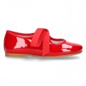 Ballet flat or little Mary Jane shoes Angel style in RED patent leather.