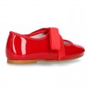 Ballet flat or little Mary Jane shoes Angel style in RED patent leather.