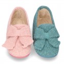 New Wool knit home shoes with RIBBON design.