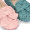 New Wool knit home shoes with RIBBON design.