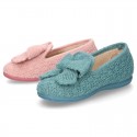 New Wool knit home shoes with RIBBON design.