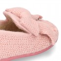 New Wool knit home shoes with RIBBON design.