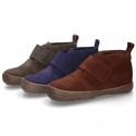 New Casual Suede leather ankle boots with velcro strap and fake hair lining.