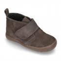 New Casual Suede leather ankle boots with velcro strap and fake hair lining.