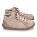 Suede leather ankle boots mountain style for kids.
