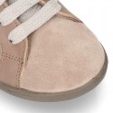 Suede leather ankle boots mountain style for kids.