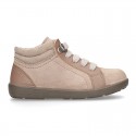 Suede leather ankle boots mountain style for kids.