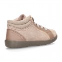 Suede leather ankle boots mountain style for kids.