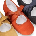 New SOFT SUEDE leather little Mary Jane shoes angel style in fall colors.