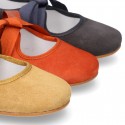 New SOFT SUEDE leather little Mary Jane shoes angel style in fall colors.