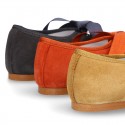 New SOFT SUEDE leather little Mary Jane shoes angel style in fall colors.