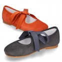 New SOFT SUEDE leather little Mary Jane shoes angel style in fall colors.