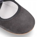 New SOFT SUEDE leather little Mary Jane shoes angel style in fall colors.