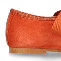 New SOFT SUEDE leather little Mary Jane shoes angel style in fall colors.