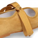 New SOFT SUEDE leather little Mary Jane shoes angel style in fall colors.