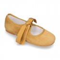 New SOFT SUEDE leather little Mary Jane shoes angel style in fall colors.