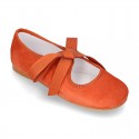 New SOFT SUEDE leather little Mary Jane shoes angel style in fall colors.