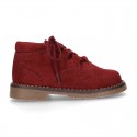 Suede leather SPORT English style ankle boots with mountain soles.