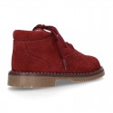 Suede leather SPORT English style ankle boots with mountain soles.