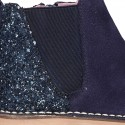 New ankle boots with elastic band and zipper closure with GLITTER counter.