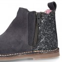 New ankle boots with elastic band and zipper closure with GLITTER counter.