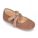 New Autumn winter canvas Mary Janes with ties closure and CRYSTALS design.