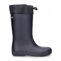 New School rain boot shoes FAKE HAIR lining with adjustable neck.