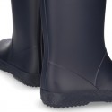 New School rain boot shoes FAKE HAIR lining with adjustable neck.