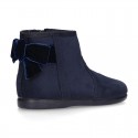 New Ankle boot shoes with VELVET BOW in Serratex autumn-winter canvas.