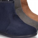 New Ankle boot shoes with VELVET BOW in Serratex autumn-winter canvas.