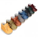 Little BEAR design safari boots in extra soft nappa leather for babies.