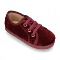 Casual BAMBA type shoes with in velvet canvas.